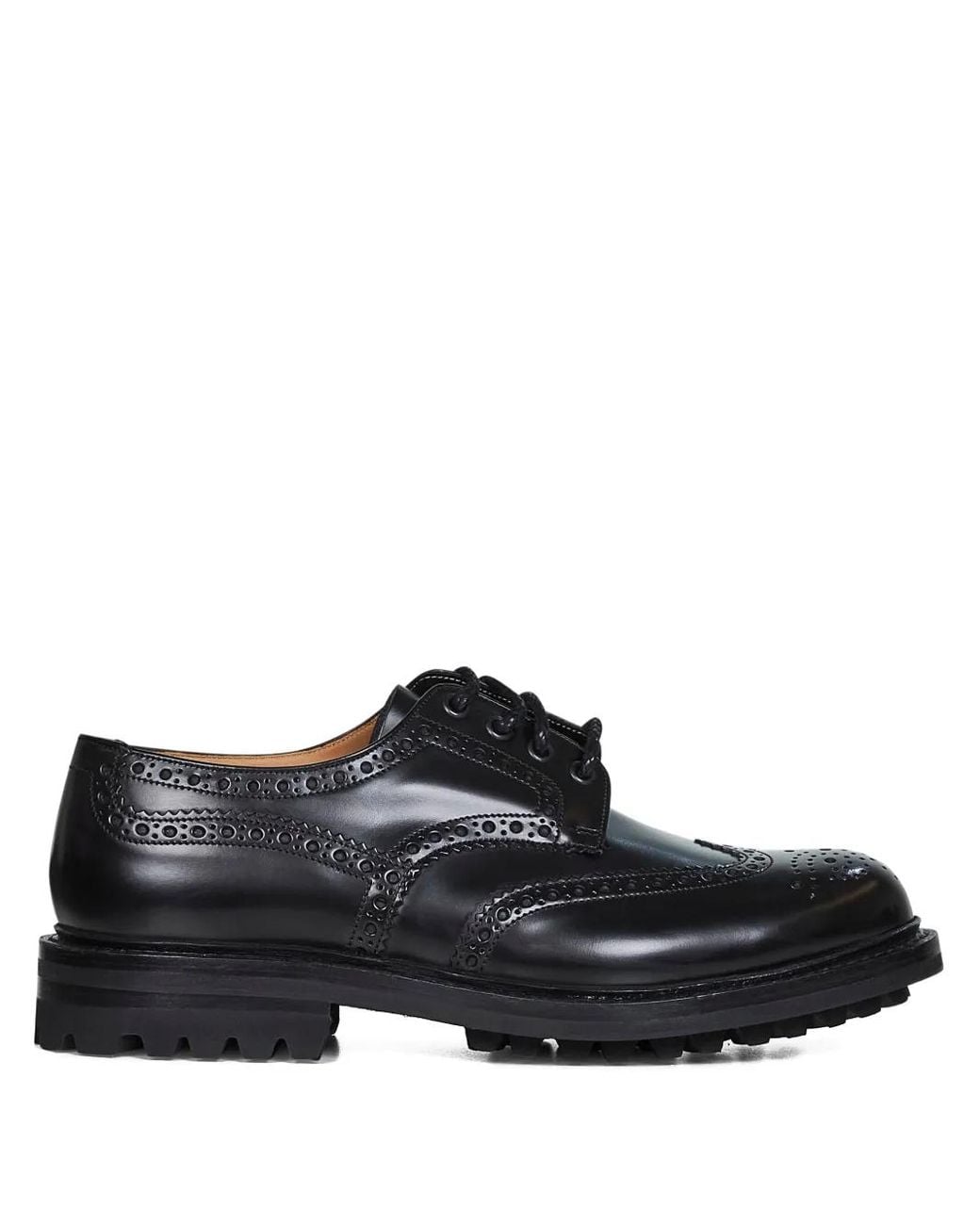 Church's Black Brogue Leather Derby Shoes for men