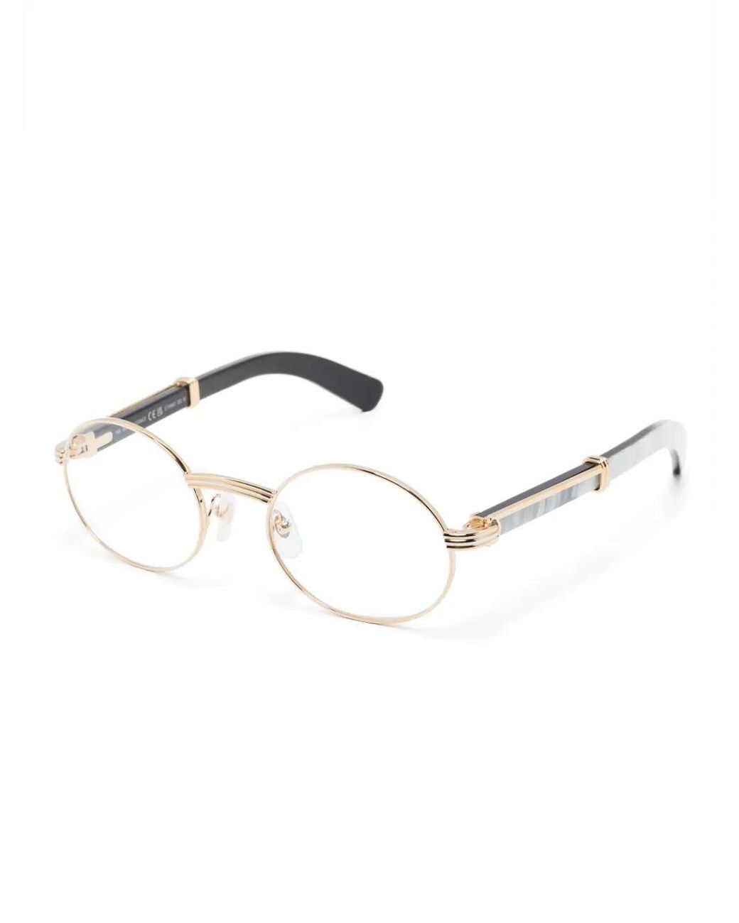 Cartier Natural Oval-Frame Horn Glasses