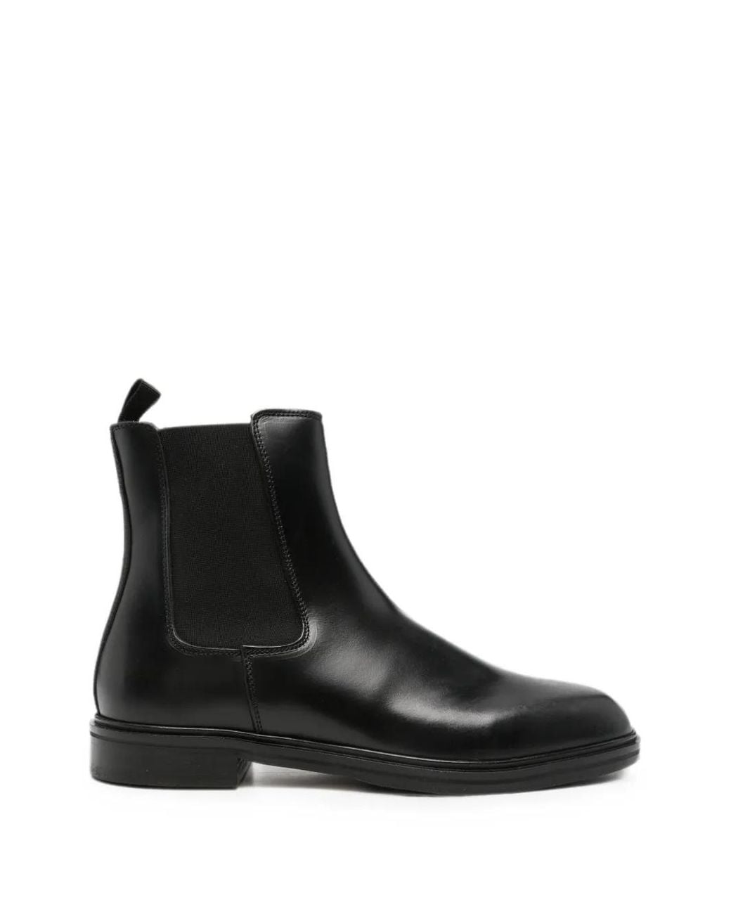 VINNY'S Black Elasticated-Side Panel Boots for men