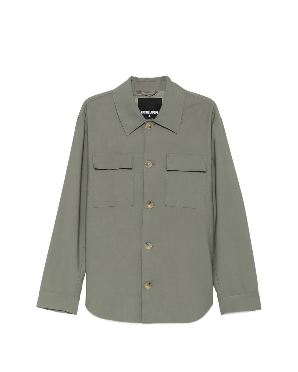 Patrizia Pepe Gray Surchemise Boutonnée À Poche Poitrine for men