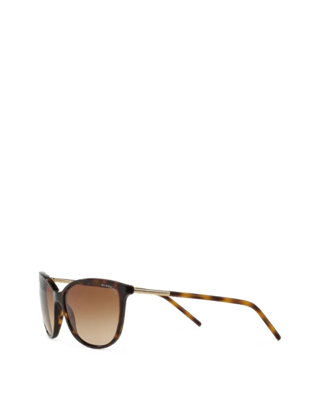 Burberry Metallic Tortoiseshell-Effect Geometric-Frame Sunglasses