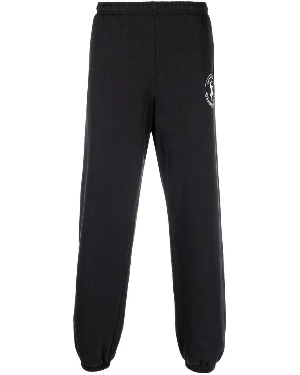 Sporty & Rich Black S&R Logo-Print Track Pants