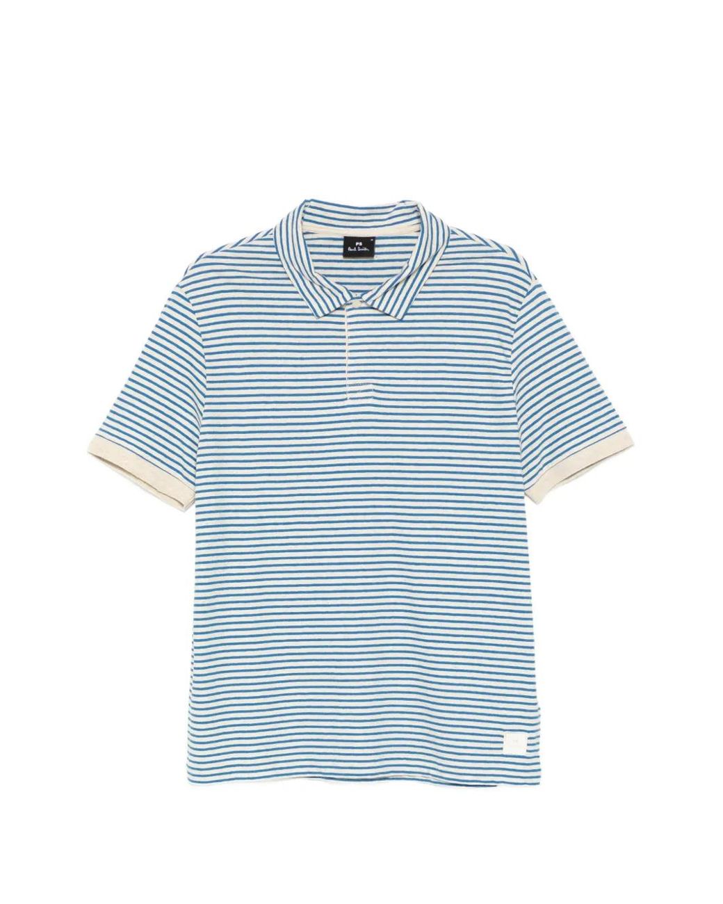 Paul Smith Blue Stripe Polo Shirt for men