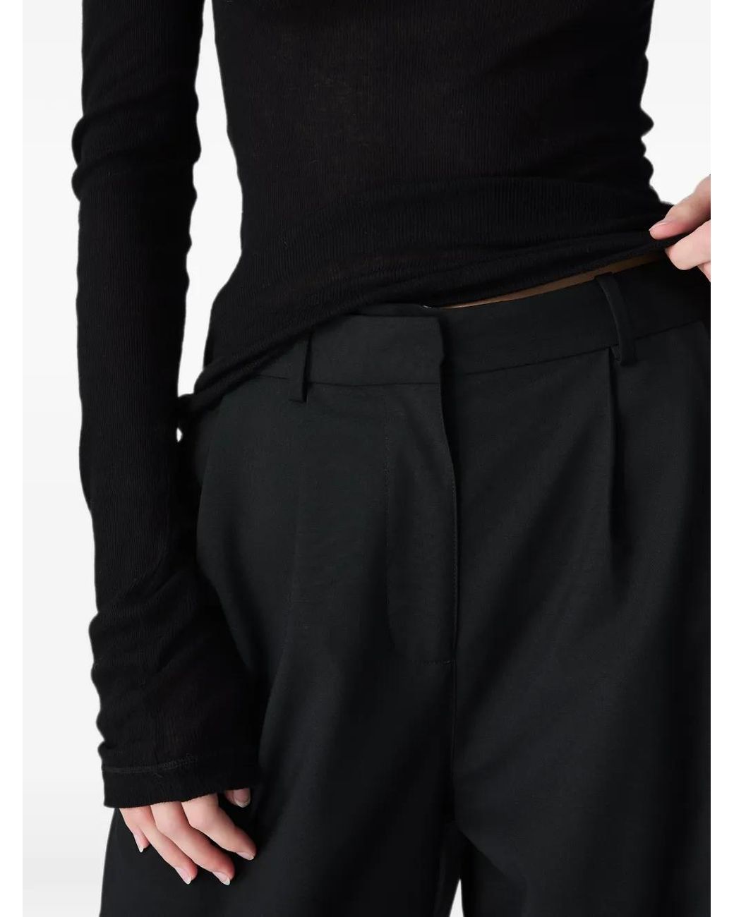 Vera Wang Black Hudson Pleated Tailored Trousers