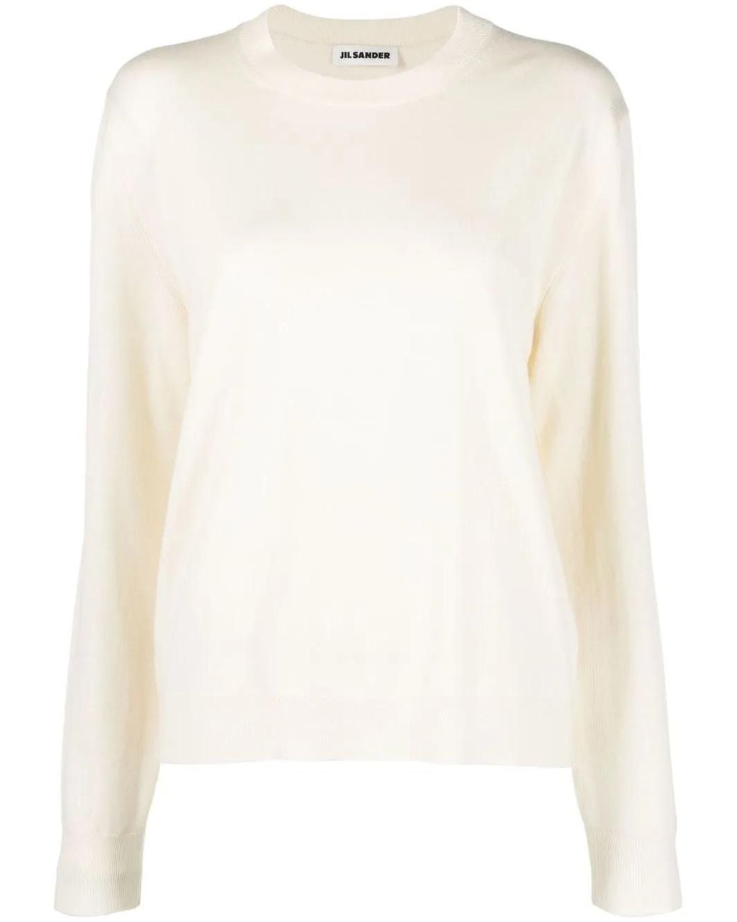 Jil Sander White Roll-Neck Virgin Wool Jumper