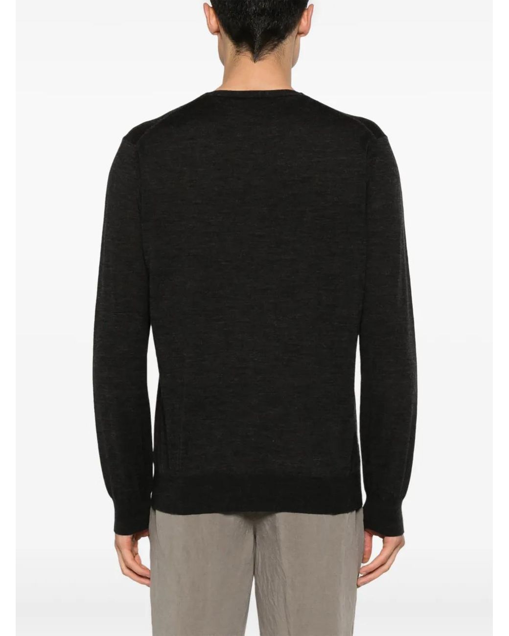 Kangra Black Fine-Knit T-Shirt for men