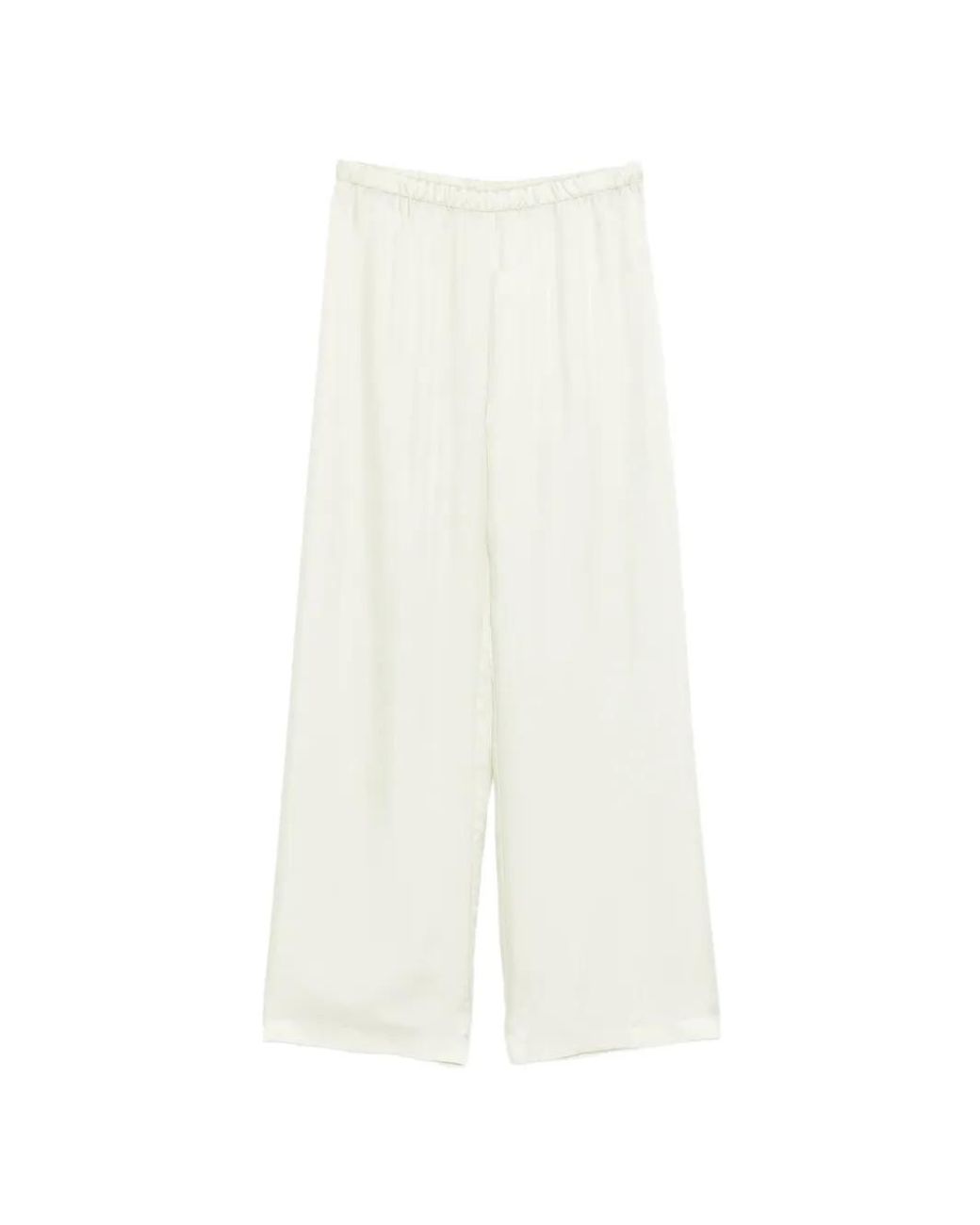 Enza Costa White Fluid Twill Trousers