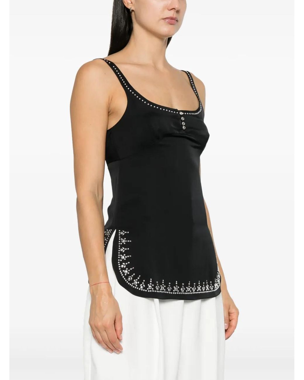 Rabanne Black Stud-Detail Top