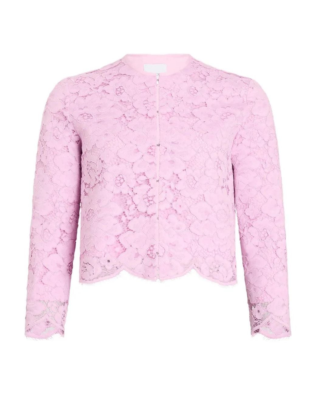 Patou Pink Lace Collarless Jacket