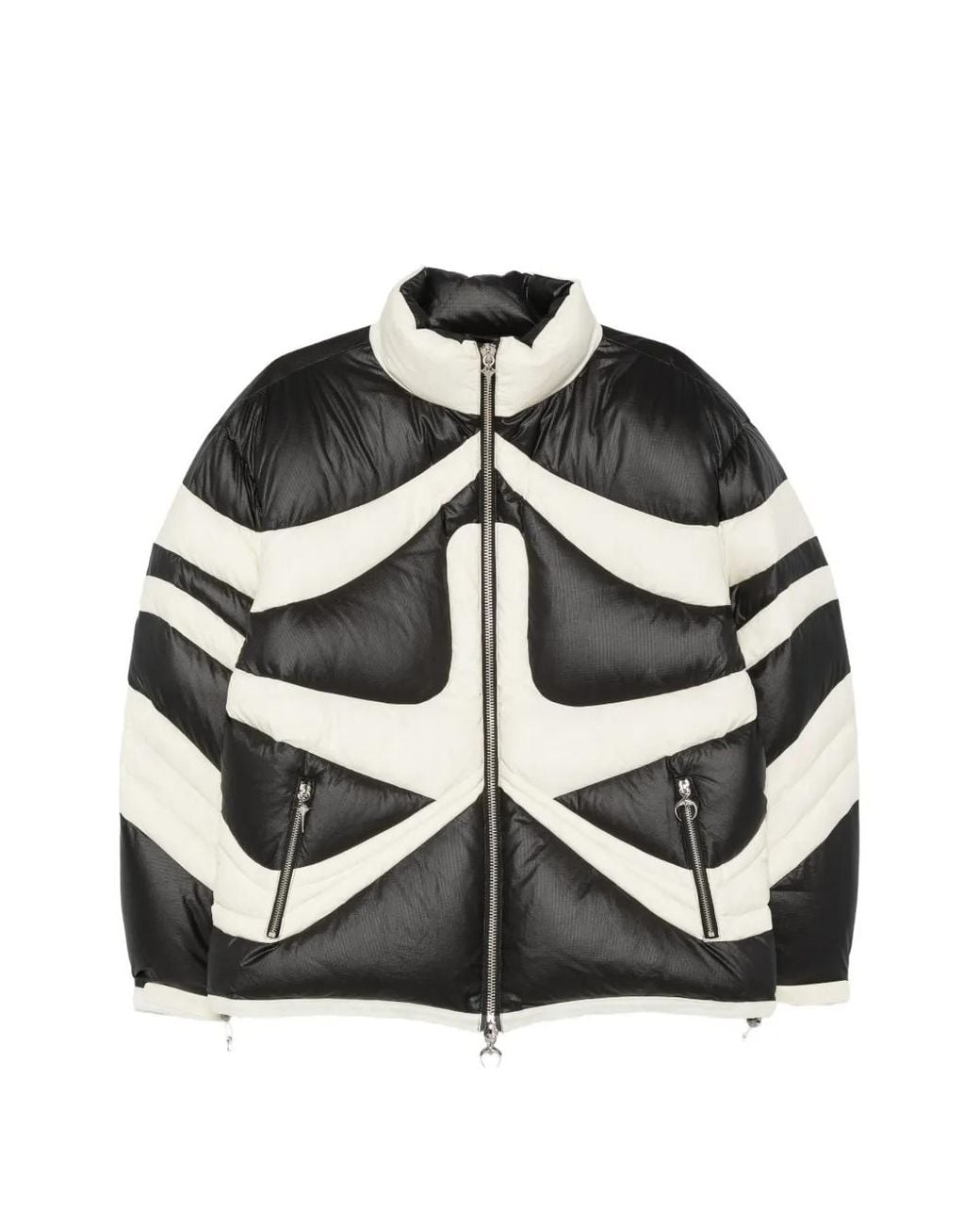 THUG CLUB Black Quilted Panelled Padded Jacket for men
