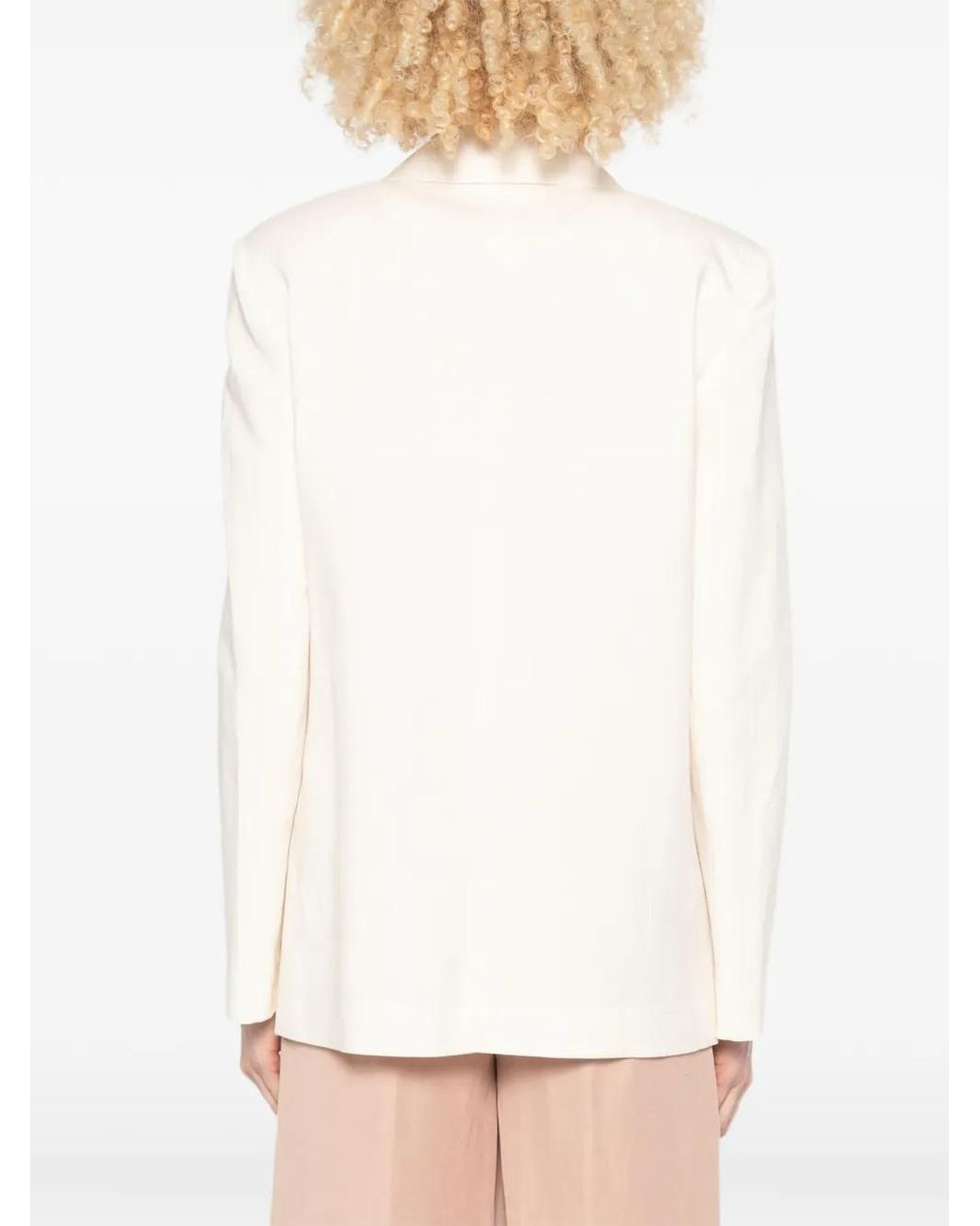 Patrizia Pepe White Tie-Embellished Single-Breasted Blazer
