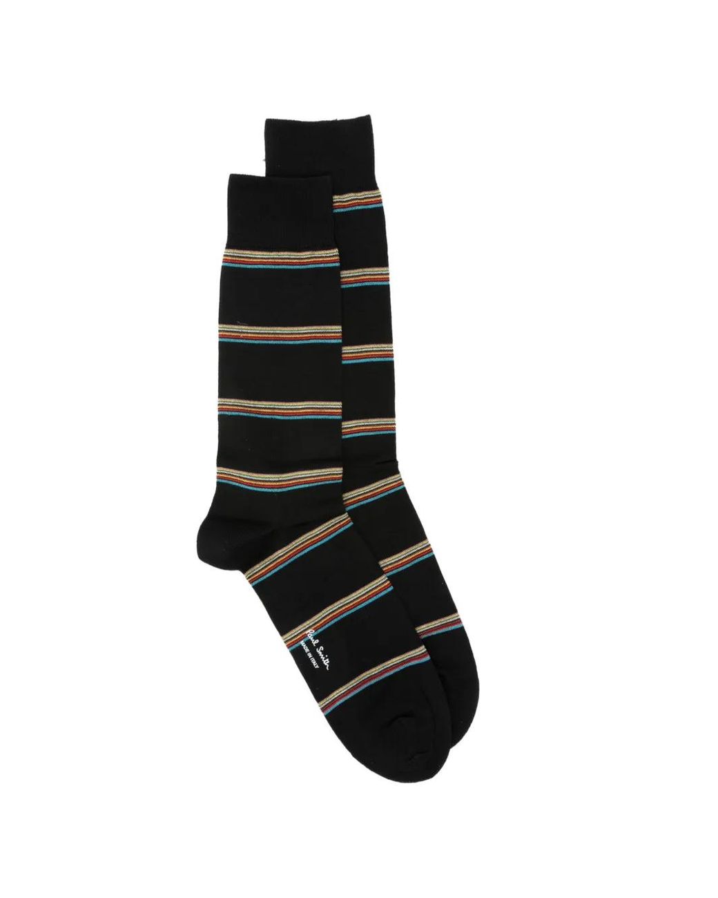 Paul Smith Black Stripe Calf-High Socks for men