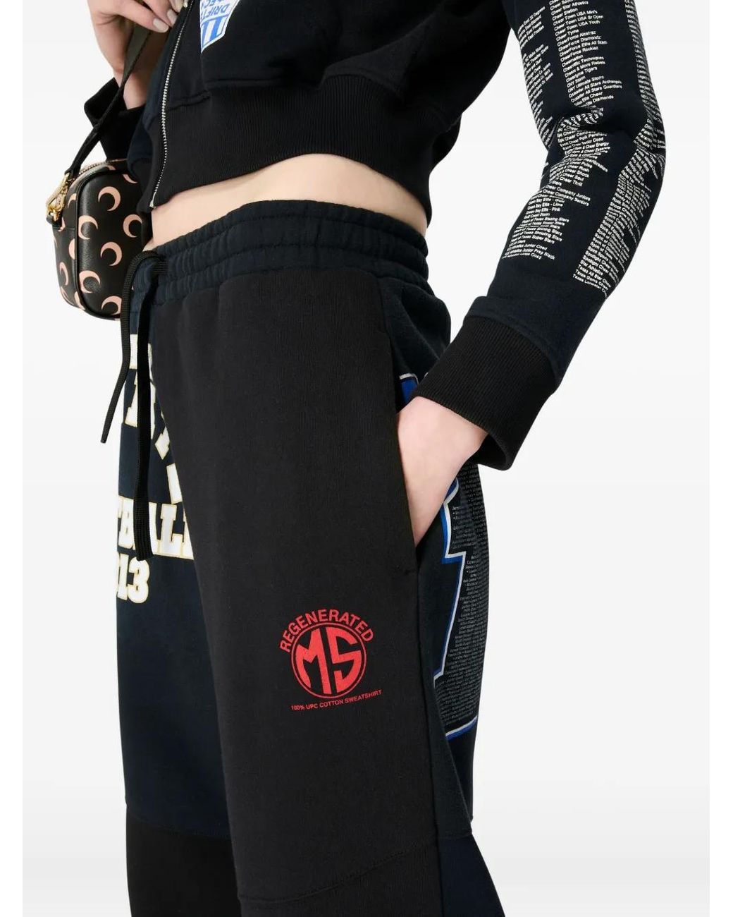 MARINE SERRE Black Long-Sleeve Hoodie