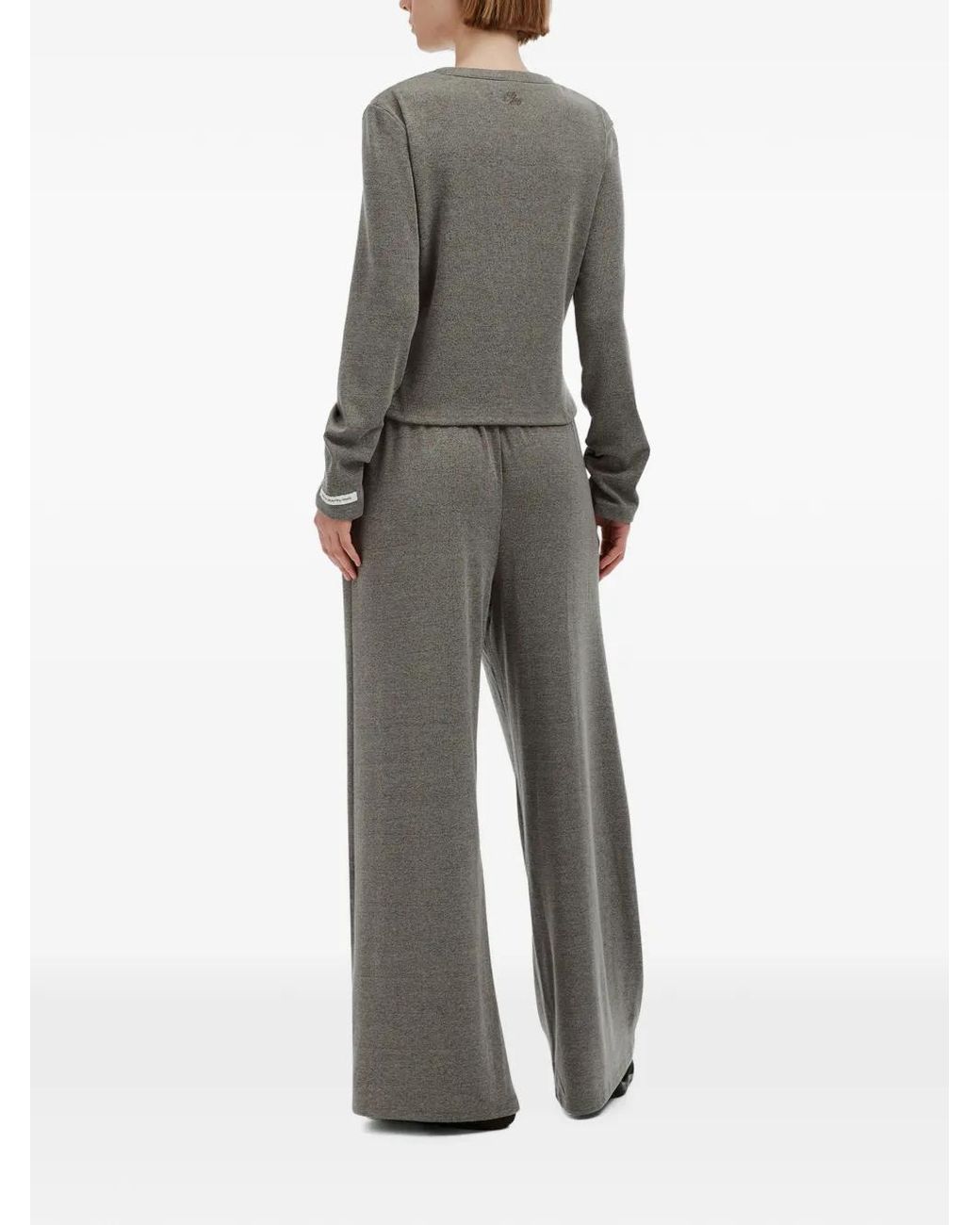 Izzue Gray Button-Up Cardigan And Track Pants Set