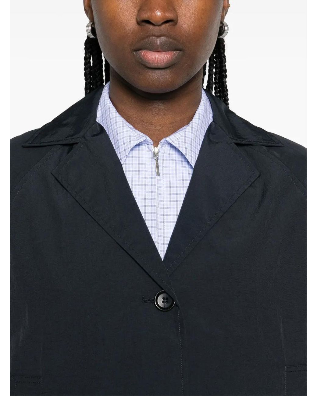 Aspesi Blue Twill-Weave Jacket