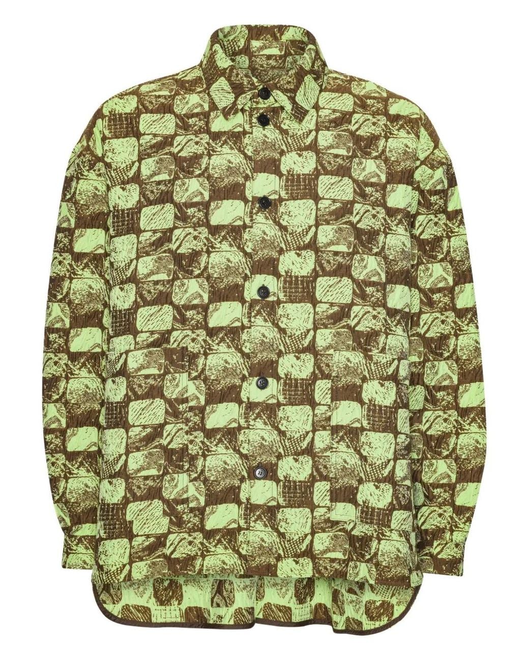 Henrik Vibskov Green Checkered Shirt for men