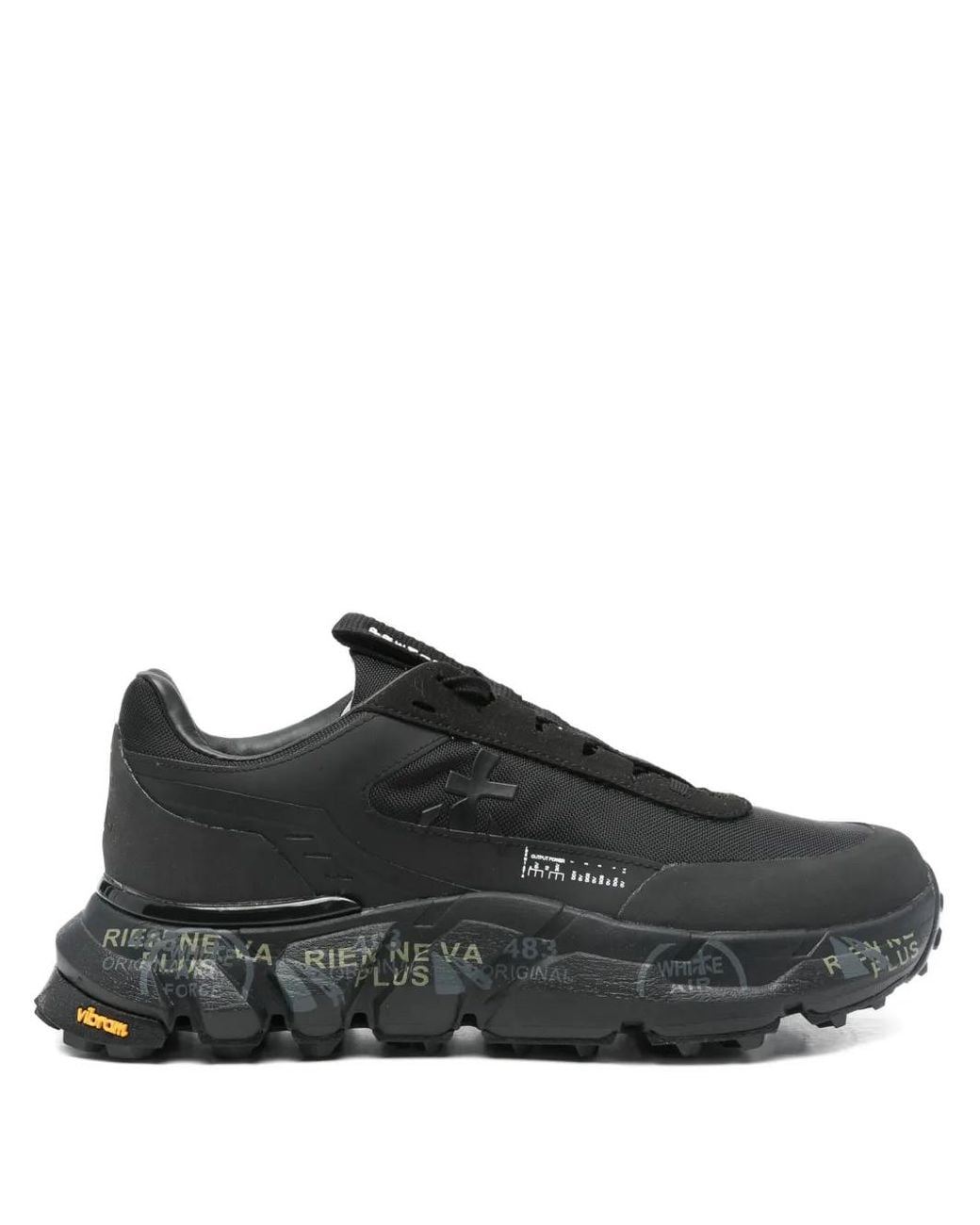Premiata Black Low-Profile Sneakers With Textured Sole
