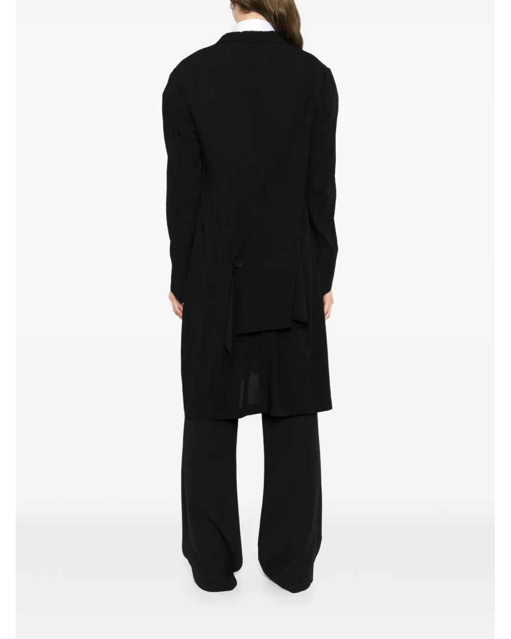 Yohji Yamamoto Black Single-Breasted Notched-Lapel Jacket