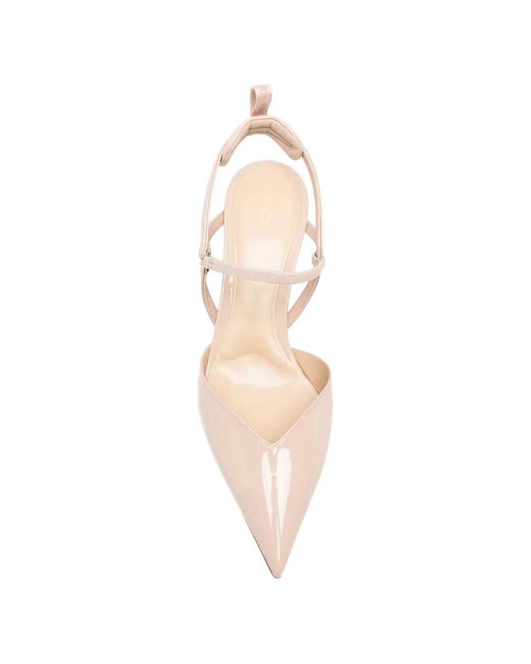 Fendi Natural Colibri Patent Leather Medium-Heeled Slingbacks