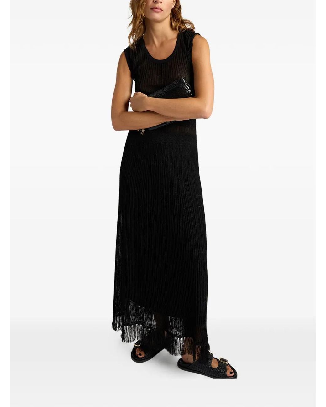 Momoní Black Yei Fringed Skirt