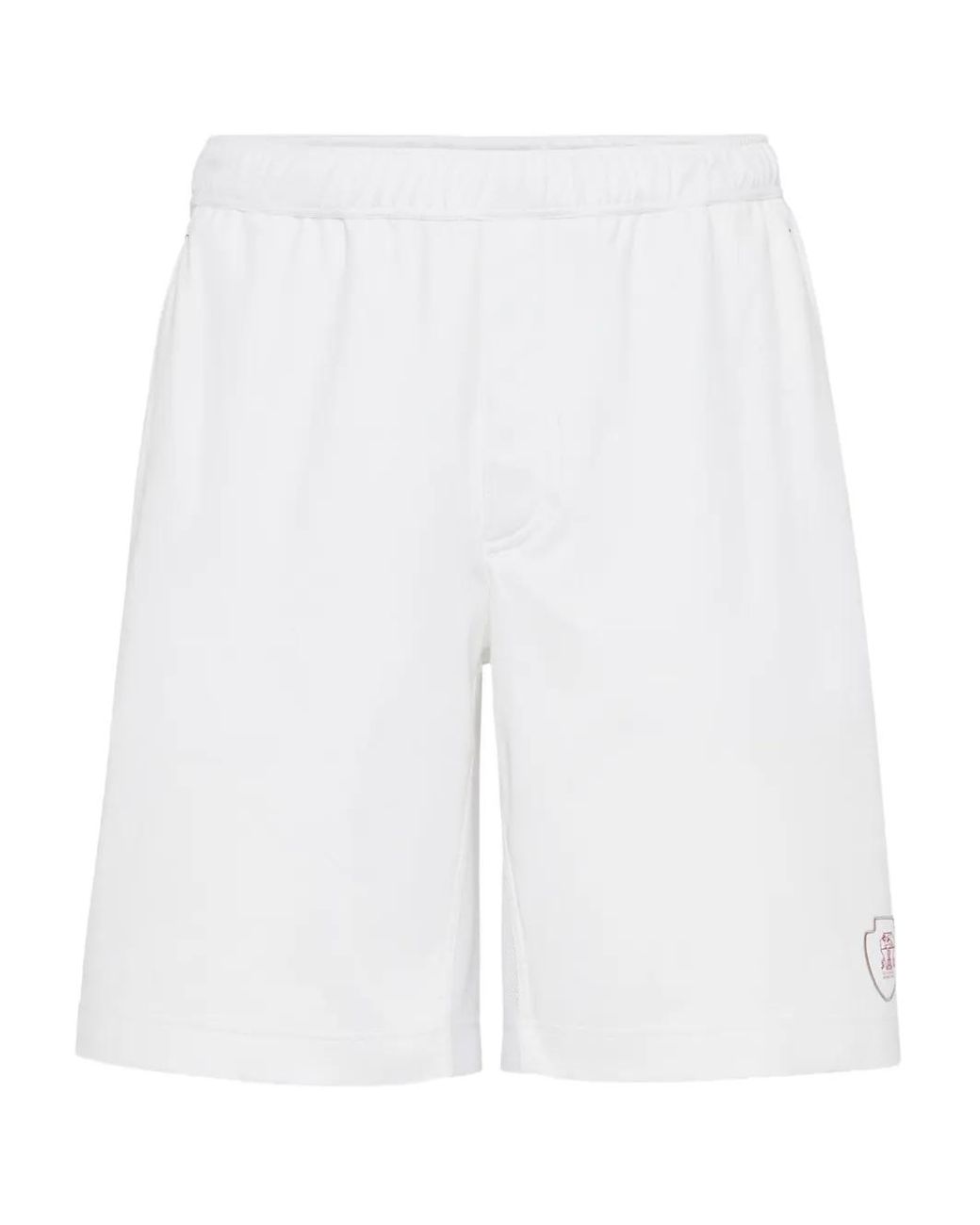 Brunello Cucinelli White Cotton Bermuda Shorts for men