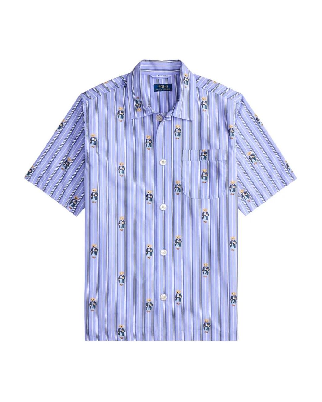 Polo Ralph Lauren Blue Stripe Bear-Print Sleep Top for men
