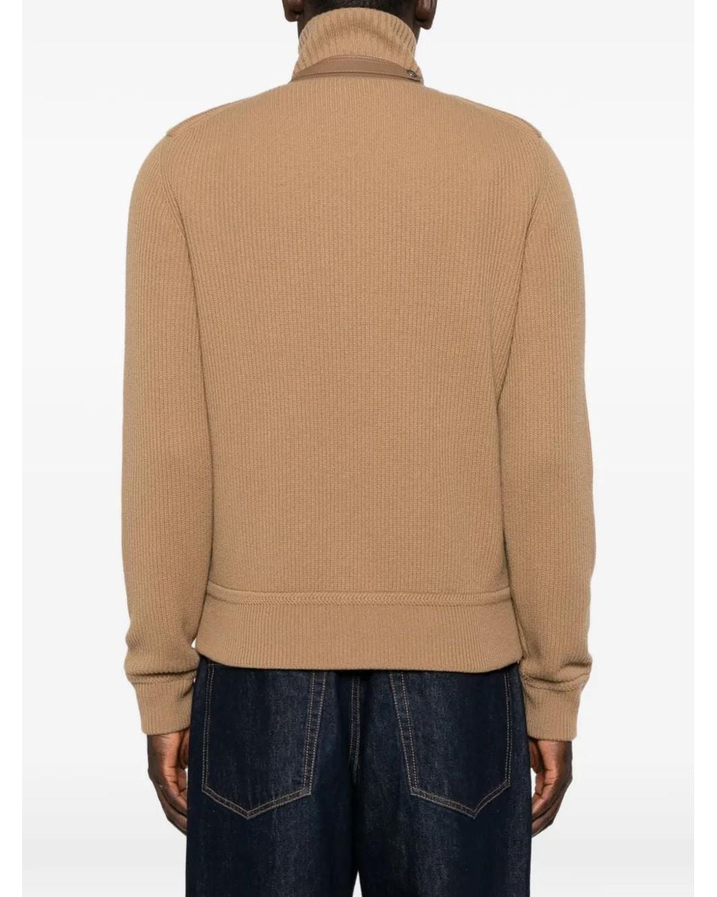 Tom Ford Natural Quilted Ribbed Jacket for men