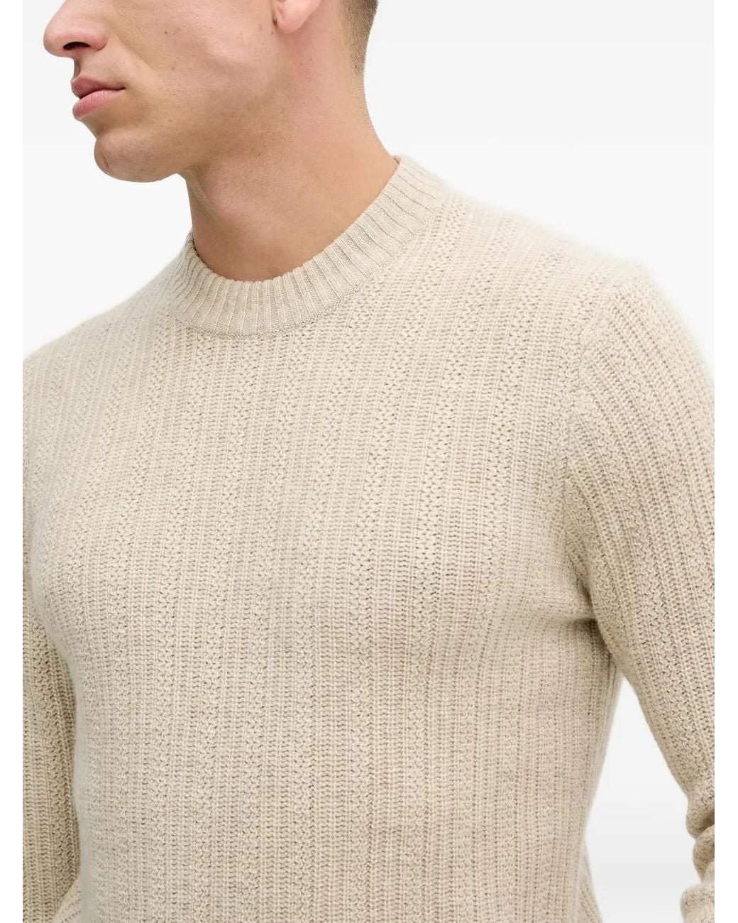 Pull À Design Côtelé Hackett pour homme en coloris White