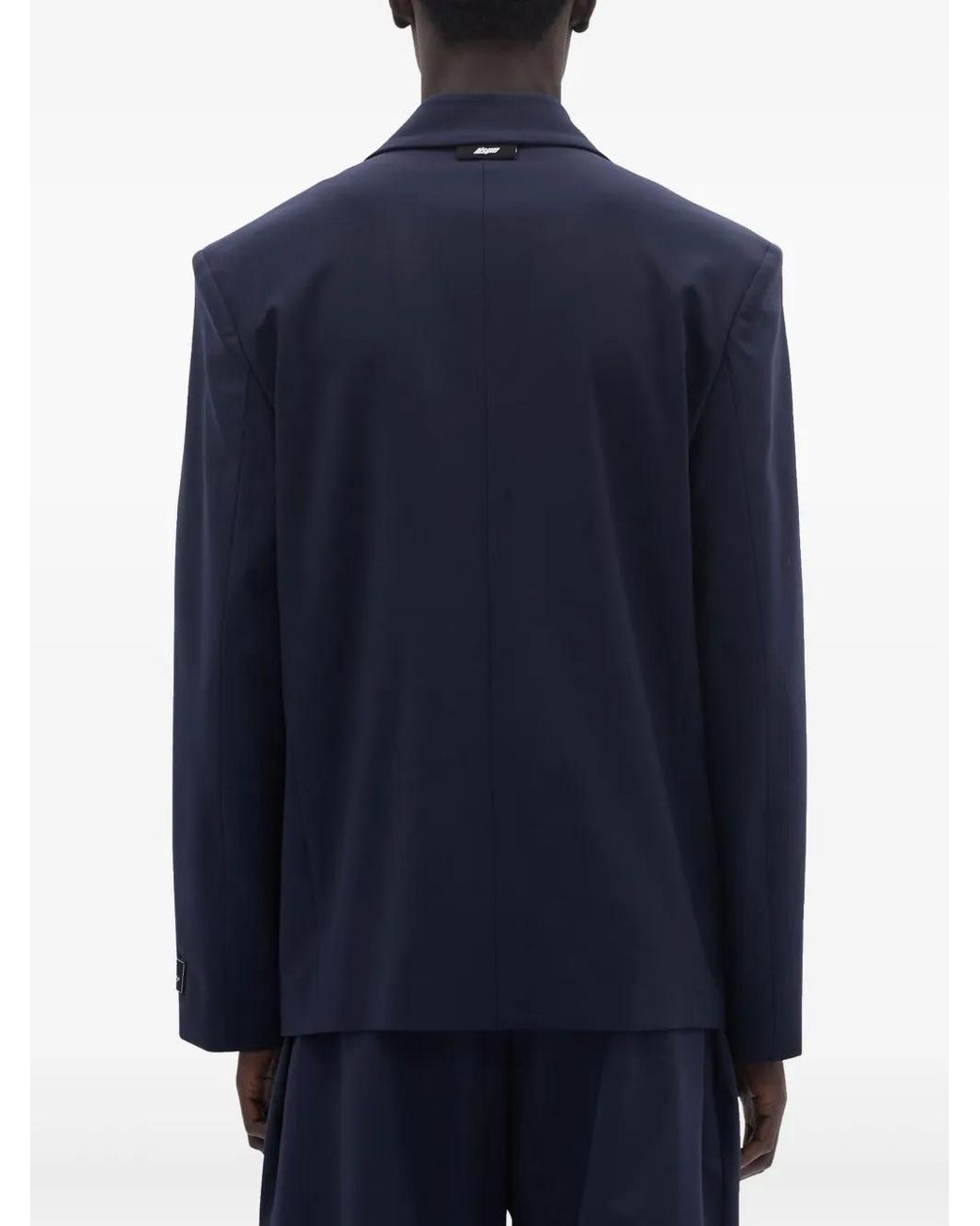 MSGM Blue Single-Breasted Blazer for men
