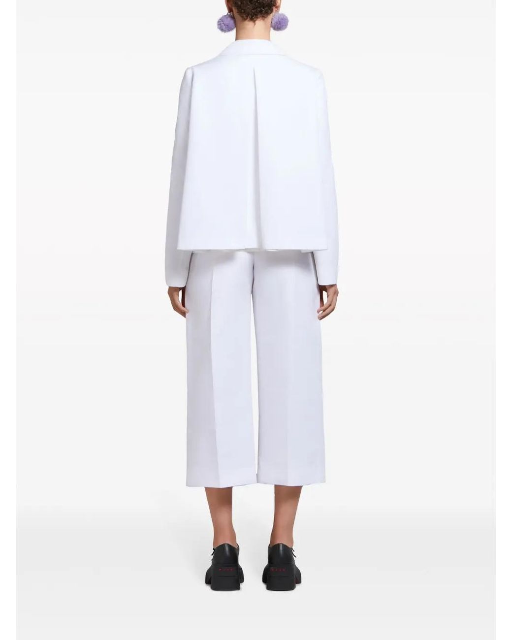 Marni Flared Blazer in het White
