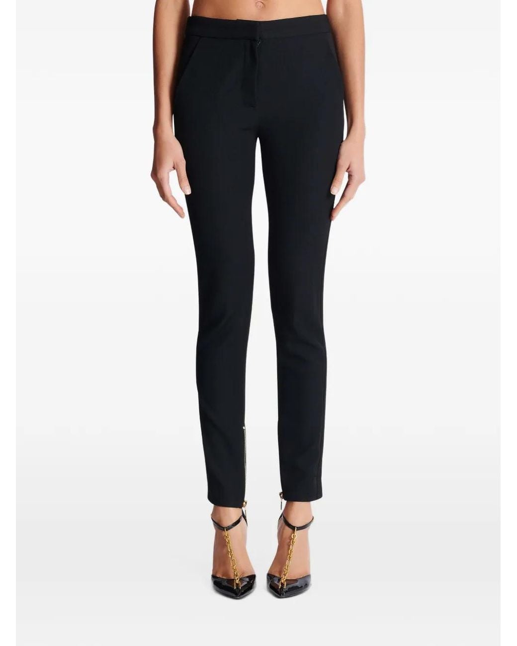 Balmain Black Zipped-Cuffs Trousers