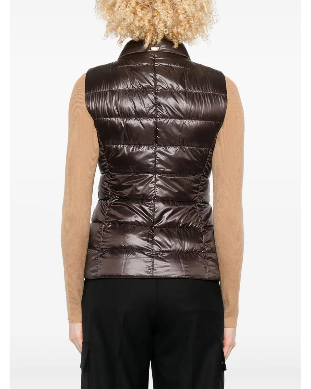 Herno Brown Quilted Sleeveless Vest