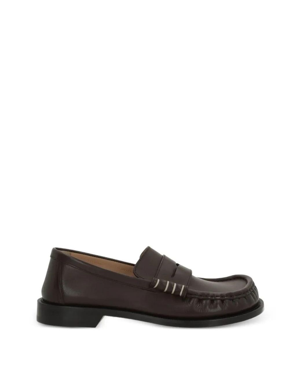 J.W. Anderson Black Contrast-Stitch Leather Loafers for men