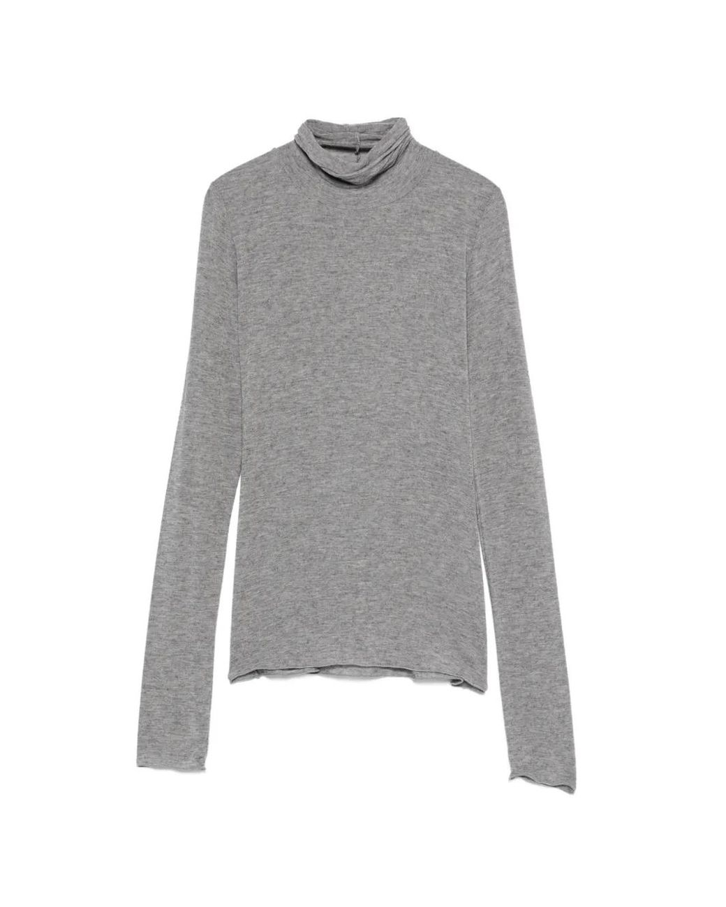 Daniele Fiesoli Gray Roll-Neck Cashmere-Blend Knit