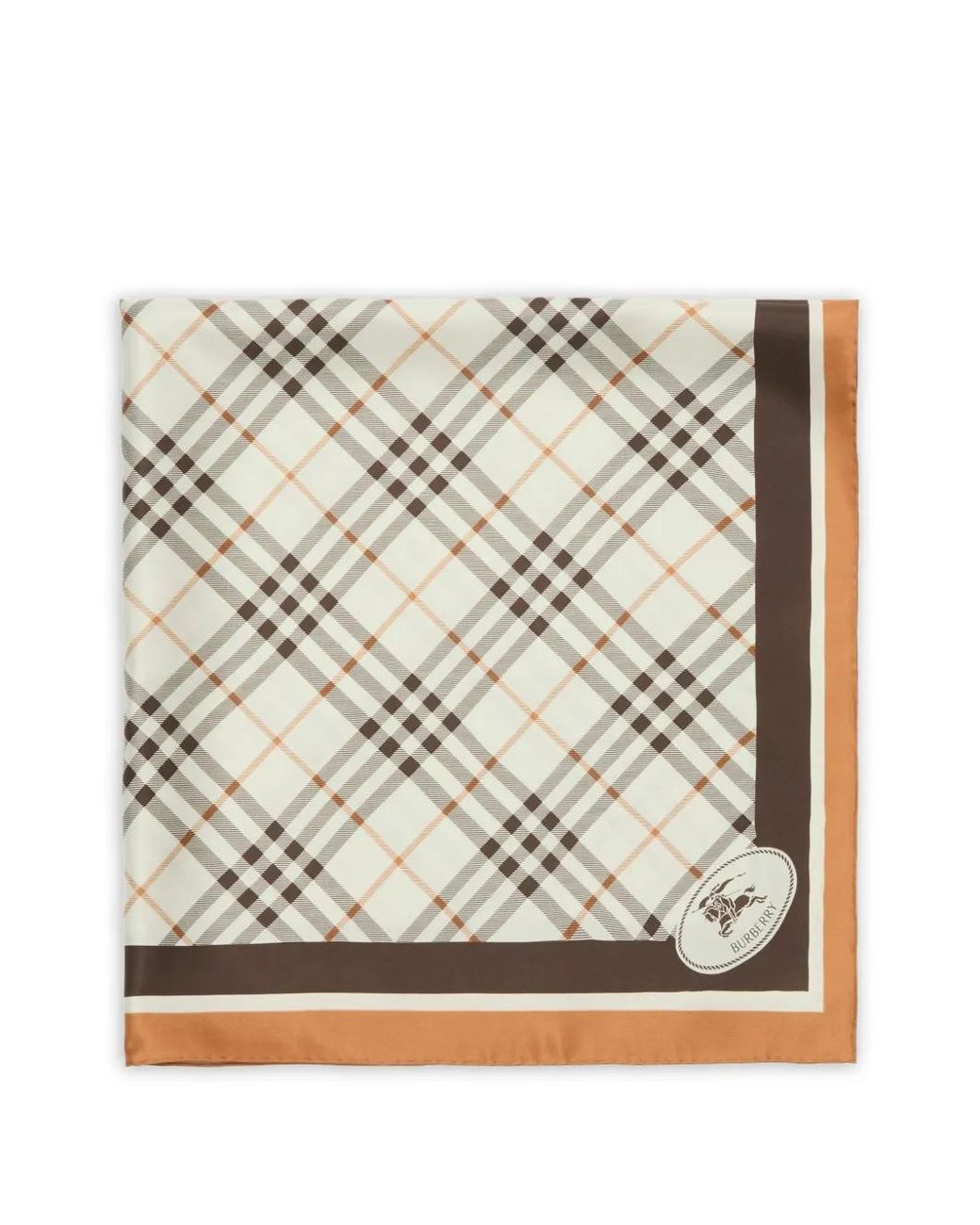 Burberry Natural Check Knight Stamp Silk Scarf