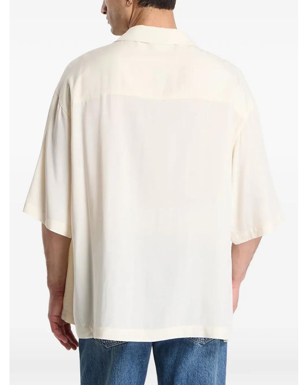 Urban Classics White Camp-Collar Pocket-Detail Shirt for men