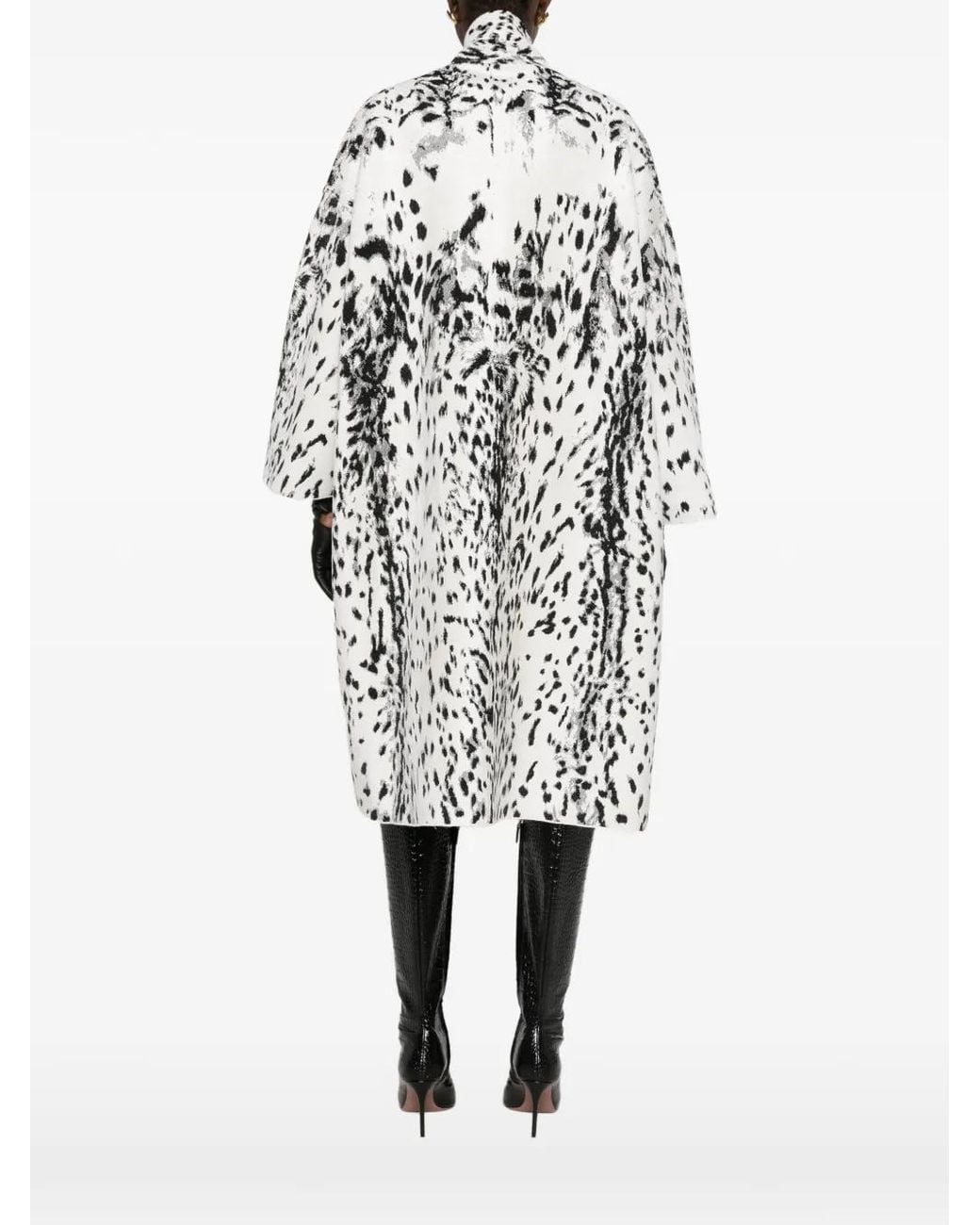 Tom Ford White Lynx Jacquard Oversized Coat