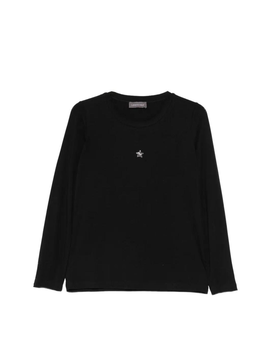Lorena Antoniazzi Black Star-Patch Long-Sleeve T-Shirt