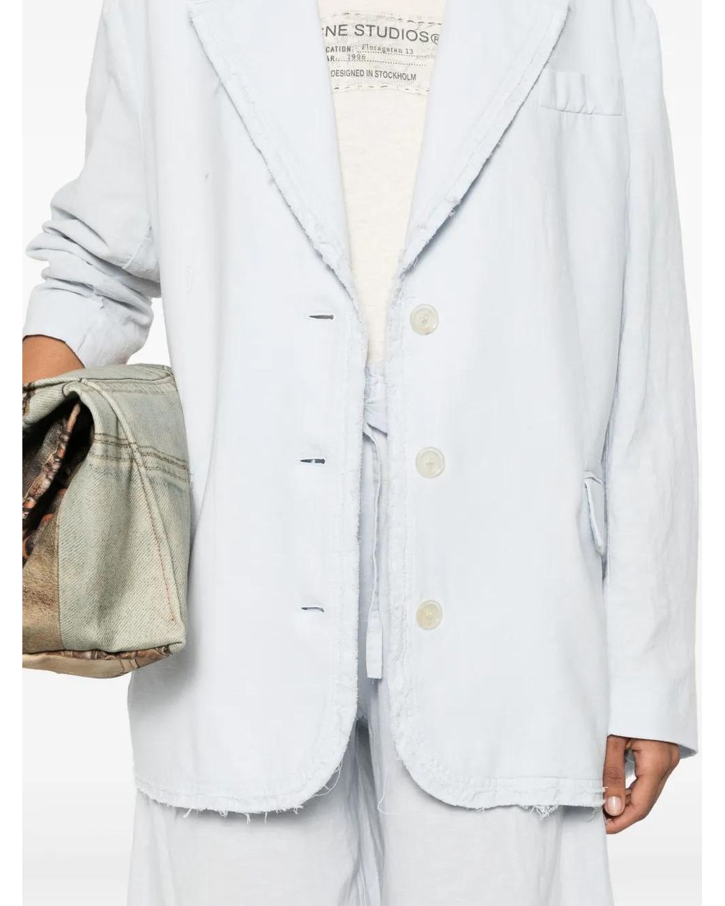 Acne White Single-Breasted Blazer
