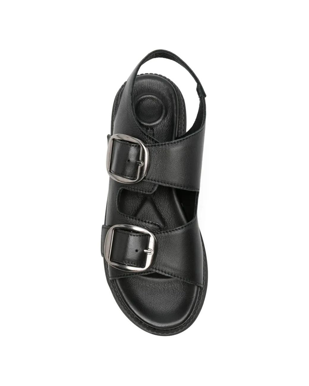 SERGIO MORETTI FIRENZE Black Buckle-Fastening Slingback Sandals