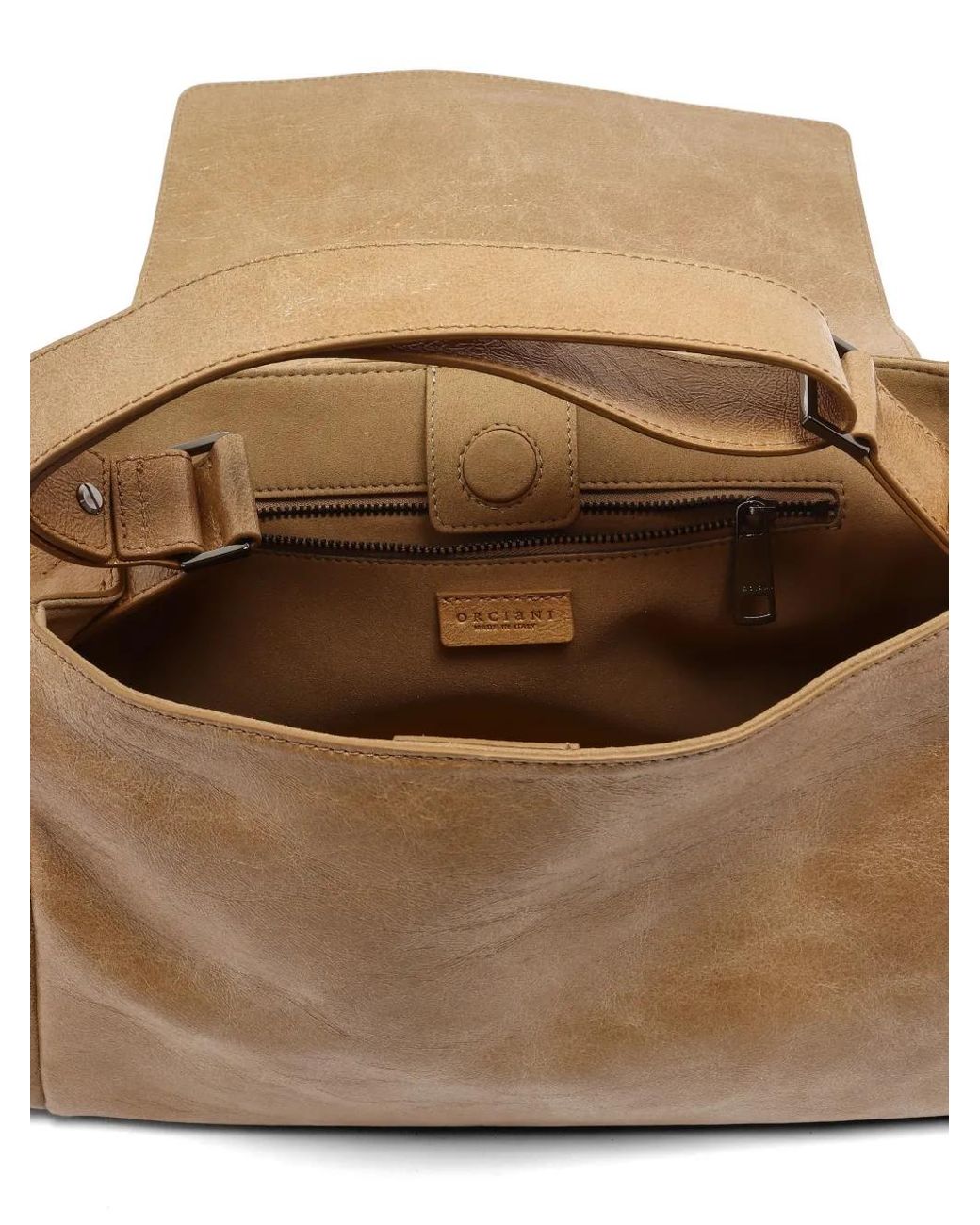 Orciani Metallic Midi Sveva Stark Tote Bag