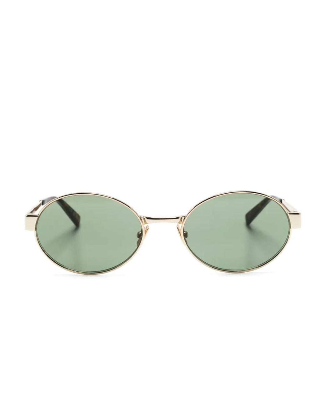 Saint Laurent Green 692 Oval-Frame Sunglasses