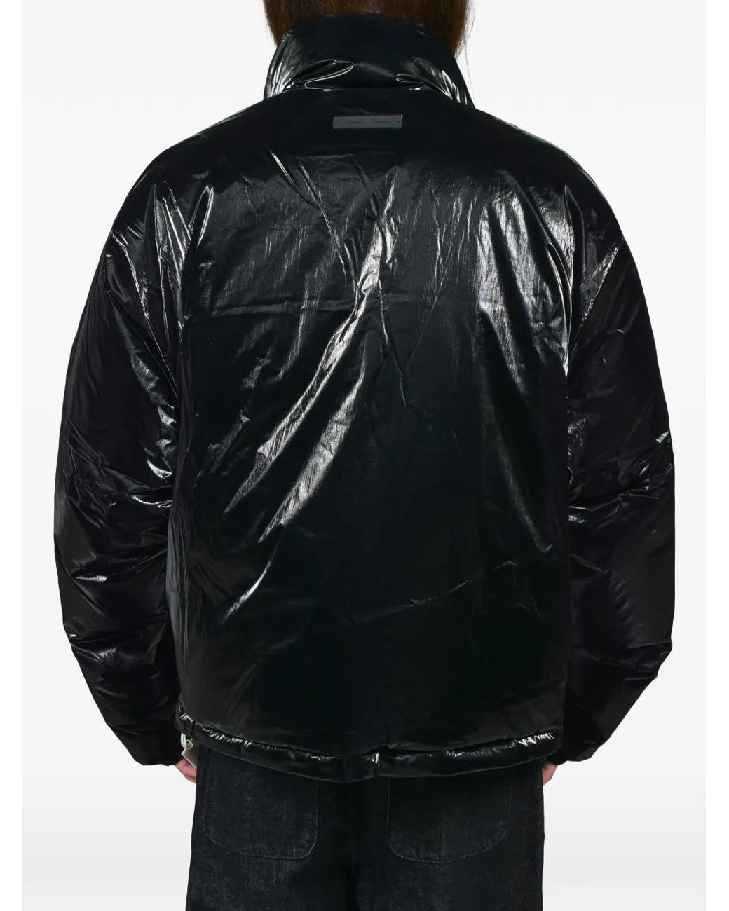 Essentials Black Doudoune À Logo Imprimé for men