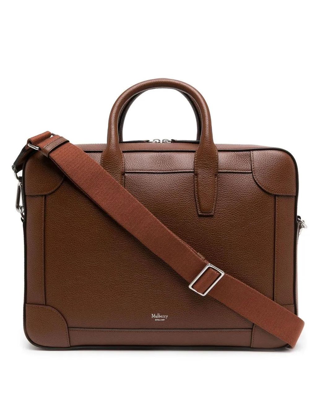 Mulberry Brown Belgrave Leather Document Bag for men