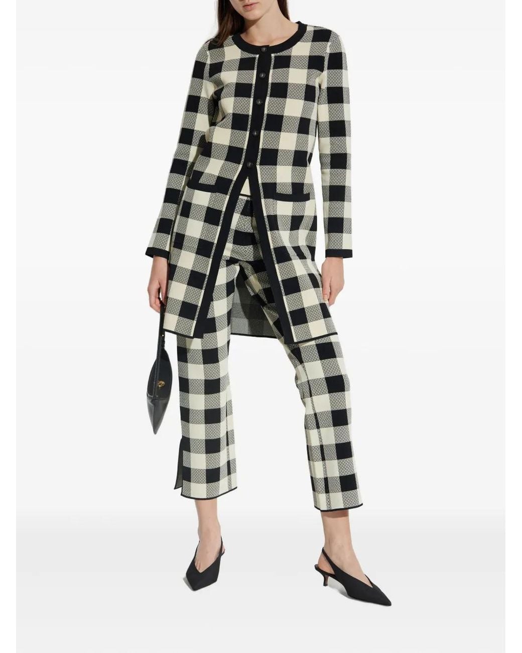 Posse Black Gingham Check Button Cardigan