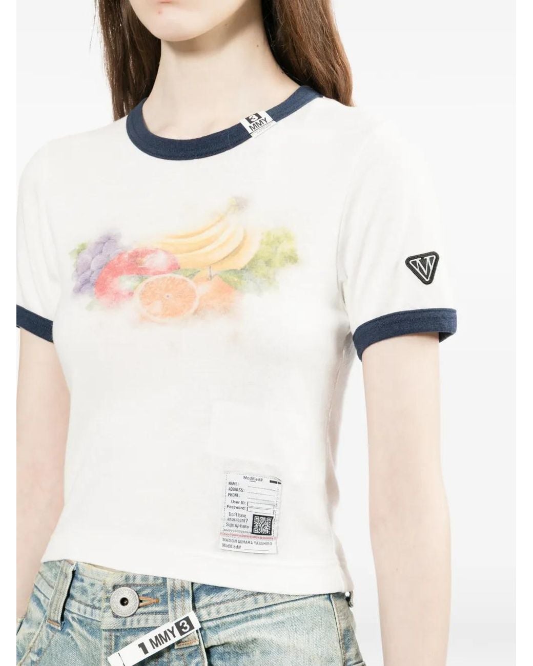 Maison Mihara Yasuhiro White Fruit-Print T-Shirt