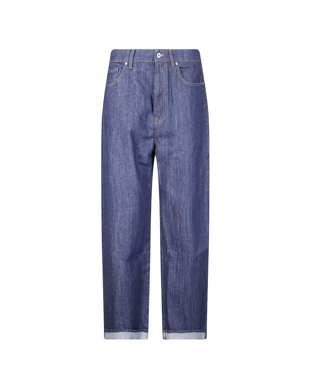 P.A.R.O.S.H. Blue Contrast-Stitched Jeans