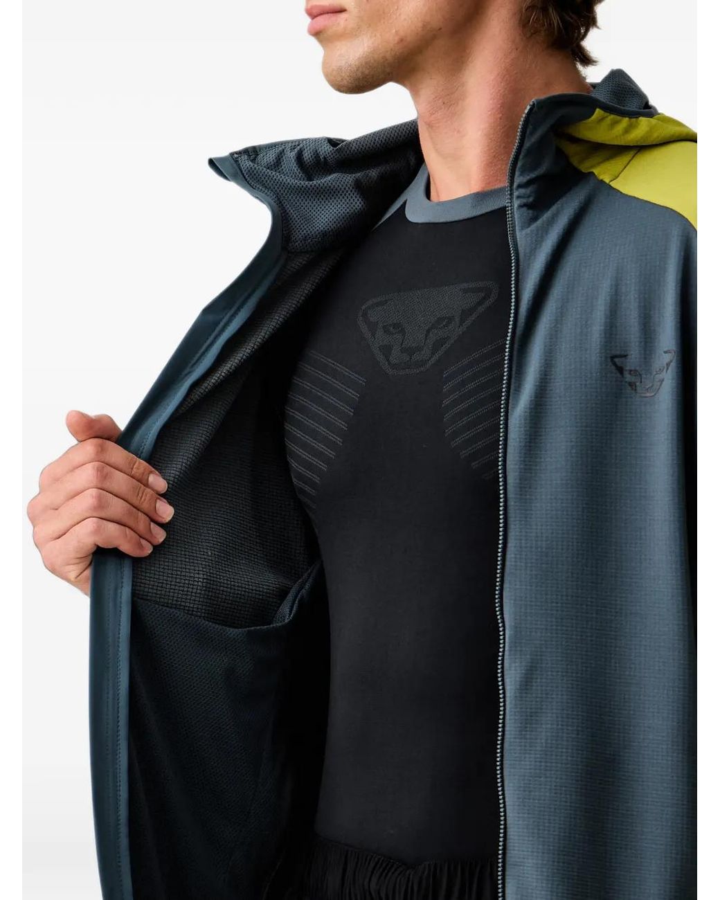 Dynafit Blue Logo-Print Zip-Up Hoodie for men