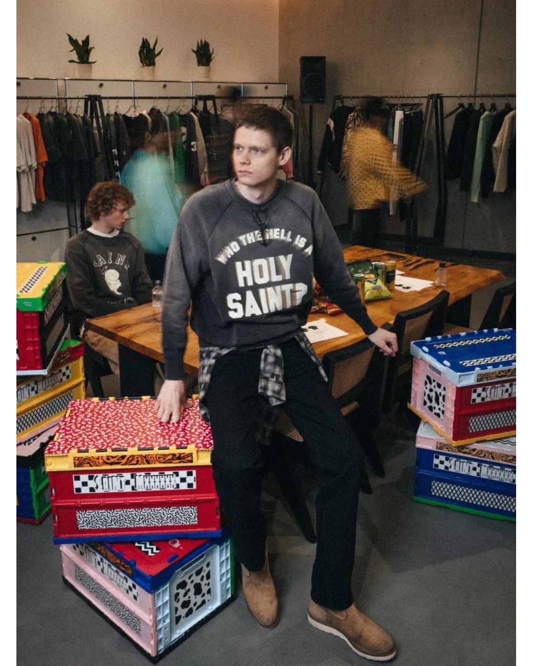 SAINT Mxxxxxx Gray Holy Saint Sweatshirt for men