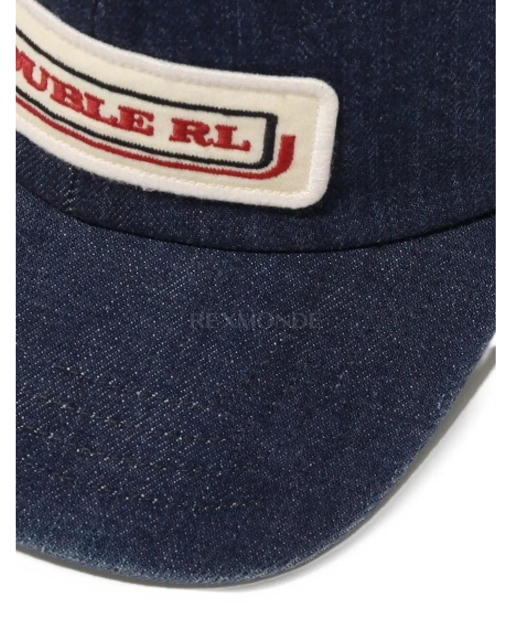 RRL Blue Logo-Patch Mesh-Panel Cap for men